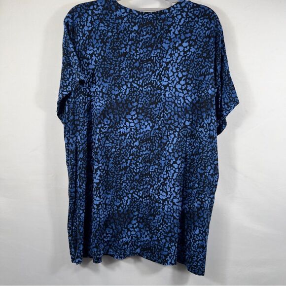 Torrid Super Soft Crew Neck Blue and Black Print Short Sleeve Tee 0663 - Picture 6 of 12